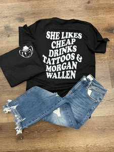 She Likes Cheap Drinks Graphic Tee
