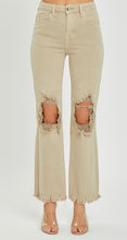 Load image into Gallery viewer, Raquel Distressed Straight Leg Sand Jeans by Risen
