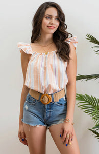Pink Shores Striped Top