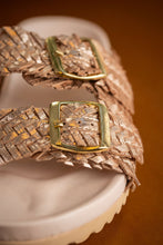 Load image into Gallery viewer, Intertwine Dual Woven Strap Slide in Champagne
