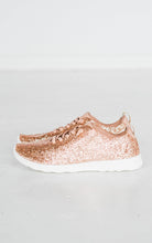 Load image into Gallery viewer, Mayo Glitter Sneaker in Rose Gold
