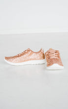 Load image into Gallery viewer, Mayo Glitter Sneaker in Rose Gold
