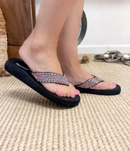 Load image into Gallery viewer, Tia Rhinestone Sandal in Fuschia
