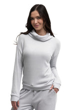 Load image into Gallery viewer, Cuddleblend Lounge Cowl Neck Top-Light Gray
