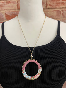 Floral Double Hoop Necklace