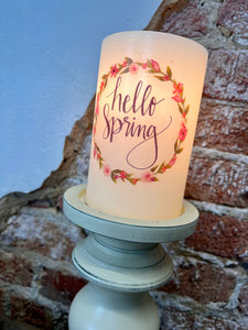 Hello Spring Candle Sleeve