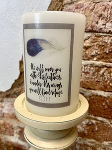 Psalm 91:4 Candle Sleeve