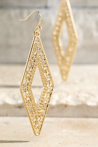 Metal Diamond Shape Earrings