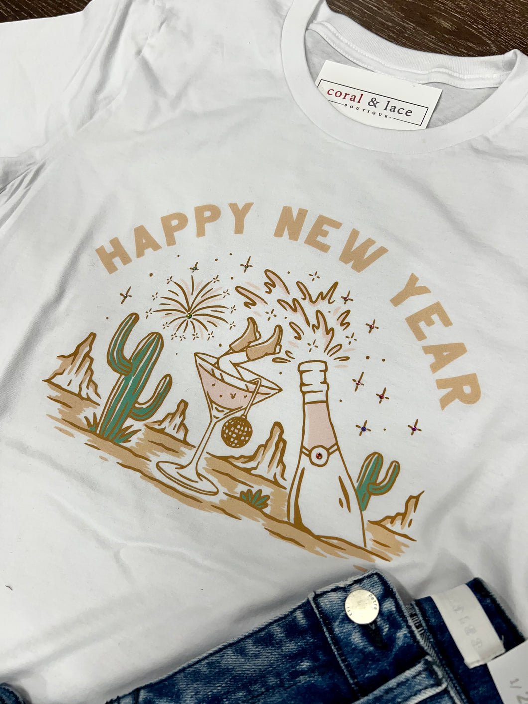 Western Desert Happy New Years Graphic Teeshirt