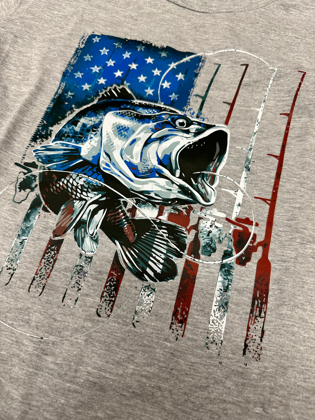 Bass Fishing American Pride Graphic Tee