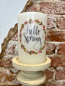 Hello Spring Candle Sleeve