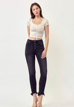 Load image into Gallery viewer, Jordan Mid Rise Button Fly Raw Hem  Jeans by Risen
