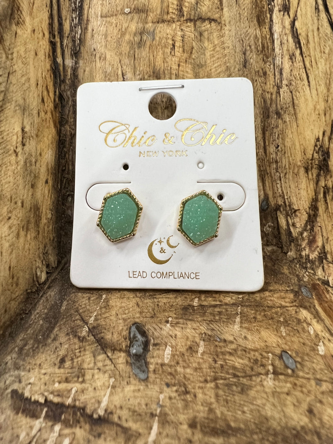 Jade Octagon Earrings