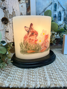 Bunnies Oval Candle Sleeve